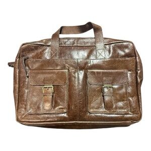 Rawlings Rugged Leather Men's Briefcase Tote Bag Like New